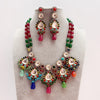 Navratan uncut Polki Premium Quality Kundan Necklace/Indian Long Necklace/Statement Long Necklace/Semi Precious Necklace/Rani Haar