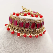 Ruby Antique Polki Kundan necklace set