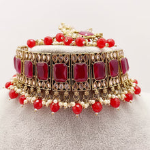 Ruby Antique Polki Kundan necklace set
