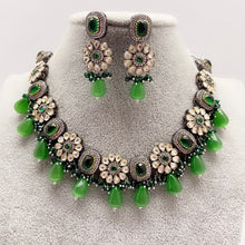Green Premium quality Victorian necklace/Kundan Jewelry Set/Multi color Kundan Choker Set/Indian Bridal Choker/wedding collection
