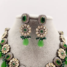 Green Premium quality Victorian necklace/Kundan Jewelry Set/Multi color Kundan Choker Set/Indian Bridal Choker/wedding collection