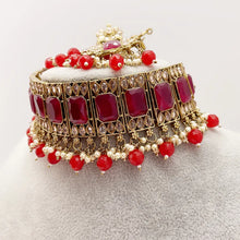 Ruby Antique Polki Kundan necklace set