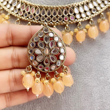 New Trendy Antique Finish Mirror Necklace set/Statement necklace/Indian Jewelry/Pakistani Jewelry set/Wedding necklace/Bridal necklace/Miror