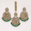Restocked Antique Finish Mirror oversized Tikka Earring Set/Maang Tikka/Teeka/Tika/MirrorJewelry/Bollywood/Indian/Punjabi/Pakistani