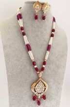uby Red Amrapali inspired premium kundan mala gold plating Silver foiled kundan haar/Traditional long necklace/Indian wedding