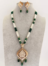 Green Amrapali inspired premium kundan mala gold plating Silver foiled kundan haar/Traditional long necklace/Indian wedding/Bridal Jewelry