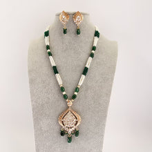 Green Amrapali inspired premium kundan mala gold plating Silver foiled kundan haar/Traditional long necklace/Indian wedding/Bridal Jewelry