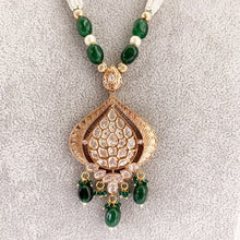 Green Amrapali inspired premium kundan mala gold plating Silver foiled kundan haar/Traditional long necklace/Indian wedding/Bridal Jewelry