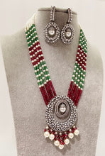 Ruby Green American Diamond Onyx Beads Long Necklace/Indian Long Multi layer Necklace/Indian Jewelry/Indian wedding/Bridal jewelry/Pakistani