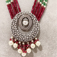 Ruby Green American Diamond Onyx Beads Long Necklace/Indian Long Multi layer Necklace/Indian Jewelry/Indian wedding/Bridal jewelry/Pakistani