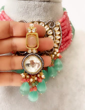 MintPink Premium quality Polki Kundan Victorian necklace/Sabyasachi Necklace/Kundan Jewelry Set/Indian wedding collection/Bridal Necklace