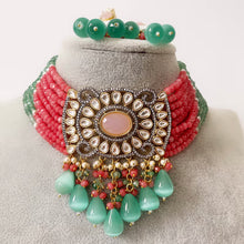 MintPink Premium quality Polki Kundan Victorian necklace/Sabyasachi Necklace/Kundan Jewelry Set/Indian wedding collection/Bridal Necklace