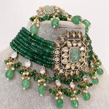 Emerald Premium quality Dual Tone silver foiled Kundan necklace/Traditional/Ethnic/Kundan Jewelry/Multi color Kundan Choker/Indian Bridal