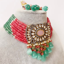 MintPink Premium quality Polki Kundan Victorian necklace/Sabyasachi Necklace/Kundan Jewelry Set/Indian wedding collection/Bridal Necklace
