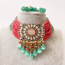 MintPink Premium quality Polki Kundan Victorian necklace/Sabyasachi Necklace/Kundan Jewelry Set/Indian wedding collection/Bridal Necklace