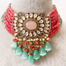 MintPink Premium quality Polki Kundan Victorian necklace/Sabyasachi Necklace/Kundan Jewelry Set/Indian wedding collection/Bridal Necklace