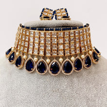 Blue Tyaani inspired premium Kundan choker in Rose Gold plating Silver foiled Kundan necklace/Traditional /Indian wedding/Bridal Jewelry