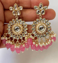 Restocked Lightweight Bollywood Kundan Chaandbali Earrings/Indian Earrings/pearl Earring/Pakistani Earrings/Indian wedding
