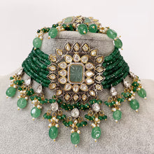 Emerald Premium quality Dual Tone silver foiled Kundan necklace/Traditional/Ethnic/Kundan Jewelry/Multi color Kundan Choker/Indian Bridal
