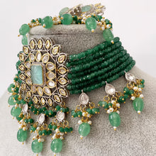 Emerald Premium quality Dual Tone silver foiled Kundan necklace/Traditional/Ethnic/Kundan Jewelry/Multi color Kundan Choker/Indian Bridal