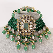 Emerald Premium quality Dual Tone silver foiled Kundan necklace/Traditional/Ethnic/Kundan Jewelry/Multi color Kundan Choker/Indian Bridal