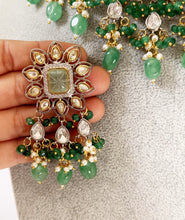 Emerald Premium quality Dual Tone silver foiled Kundan necklace/Traditional/Ethnic/Kundan Jewelry/Multi color Kundan Choker/Indian Bridal
