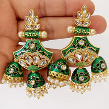 Restocked Bollywood Meenakari Kundan multi Jhumki earrings/Jhumka Earrings/kundan Earring/Indian Jewelry/Pakistani Jewelry/Meenakari Earring