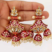 Restocked Bollywood Meenakari Kundan multi Jhumki earrings/Jhumka Earrings/kundan Earring/Indian Jewelry/Pakistani Jewelry/Meenakari Earring