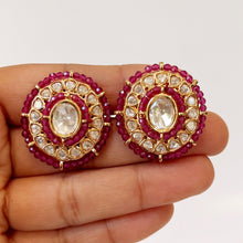 Fine Kundan Stud Earrings/silver foil kundan /Victorian earrings/Statement Studs/CZ Earrings//Pakistani/Punjabi/Indian Jewelry