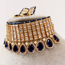 Blue Tyaani inspired premium Kundan choker in Rose Gold plating Silver foiled Kundan necklace/Traditional /Indian wedding/Bridal Jewelry