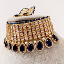 Blue Tyaani inspired premium Kundan choker in Rose Gold plating Silver foiled Kundan necklace/Traditional /Indian wedding/Bridal Jewelry