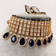 Blue Tyaani inspired premium Kundan choker in Rose Gold plating Silver foiled Kundan necklace/Traditional /Indian wedding/Bridal Jewelry