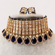 Blue Tyaani inspired premium Kundan choker in Rose Gold plating Silver foiled Kundan necklace/Traditional /Indian wedding/Bridal Jewelry