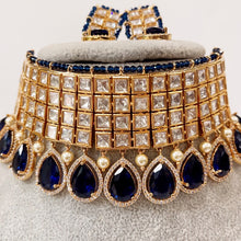 Blue Tyaani inspired premium Kundan choker in Rose Gold plating Silver foiled Kundan necklace/Traditional /Indian wedding/Bridal Jewelry