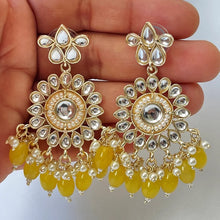 Restocked Lightweight Bollywood Kundan Chaandbali Earrings/Indian Earrings/pearl Earring/Pakistani Earrings/Indian wedding