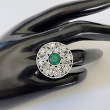 Silver Polki Ring/Adjustable Ring/Indian Ring/ Pakistani Jewelry/ Indian Jewelry/Bollywood Jewelry/Indian Wedding jewelry/Cocktail Ring