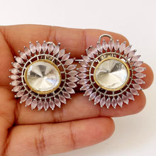 Alia Bhatt inspired Large Victorian uncut polki Kundan Stud Earrings/Indian Studs/Indian Jewelry/Kundan Studs/Sabyasachi stud/Indian wedding