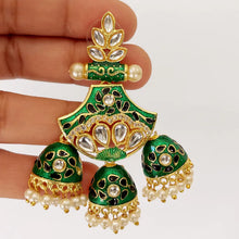 Restocked Bollywood Meenakari Kundan multi Jhumki earrings/Jhumka Earrings/kundan Earring/Indian Jewelry/Pakistani Jewelry/Meenakari Earring