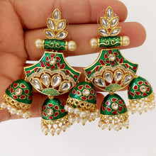 Restocked Bollywood Meenakari Kundan multi Jhumki earrings/Jhumka Earrings/kundan Earring/Indian Jewelry/Pakistani Jewelry/Meenakari Earring