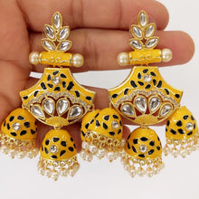 Restocked Bollywood Meenakari Kundan multi Jhumki earrings/Jhumka Earrings/kundan Earring/Indian Jewelry/Pakistani Jewelry/Meenakari Earring