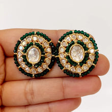 Fine Kundan Stud Earrings/silver foil kundan /Victorian earrings/Statement Studs/CZ Earrings//Pakistani/Punjabi/Indian Jewelry