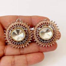 Alia Bhatt inspired Large Victorian uncut polki Kundan Stud Earrings/Indian Studs/Indian Jewelry/Kundan Studs/Sabyasachi stud/Indian wedding