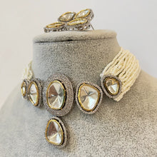 Victorian dual tone uncut polki kundan necklace/Sabyasachi Necklace/Kundan Jewelry Set/Indian wedding collection/Bridal Necklace