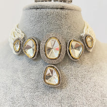 Victorian dual tone uncut polki kundan necklace/Sabyasachi Necklace/Kundan Jewelry Set/Indian wedding collection/Bridal Necklace