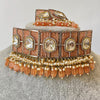 Peach Premium Kundan Choker/Sabyasachi Choker/Designer Necklace/Indian/Bollywood Jewelry/Fine Kundan/Pakistani/Punjabi/Statement Set
