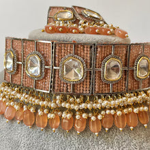 Peach Premium Kundan Choker/Sabyasachi Choker/Designer Necklace/Indian/Bollywood Jewelry/Fine Kundan/Pakistani/Punjabi/Statement Set