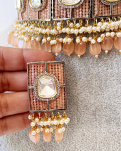 Peach Premium Kundan Choker/Sabyasachi Choker/Designer Necklace/Indian/Bollywood Jewelry/Fine Kundan/Pakistani/Punjabi/Statement Set