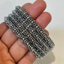 Oxidized Silver Bangles(4 Pc)/German Silver/Black Metal/Boho/Tribal/Indian Jewelry/Pakistani Jewelry/Oxidized Bangles