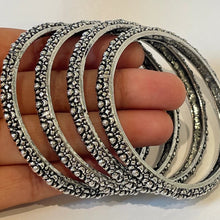 Oxidized Silver Bangles(4 Pc)/German Silver/Black Metal/Boho/Tribal/Indian Jewelry/Pakistani Jewelry/Oxidized Bangles