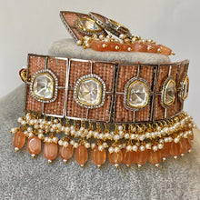 Peach Premium Kundan Choker/Sabyasachi Choker/Designer Necklace/Indian/Bollywood Jewelry/Fine Kundan/Pakistani/Punjabi/Statement Set
